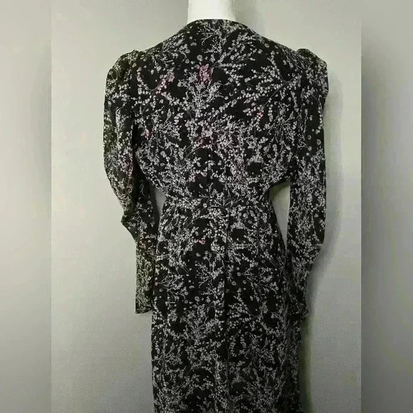 Lea & Viola Floral Ruffled Wrap Dress Size XS - Picture 8 of 11